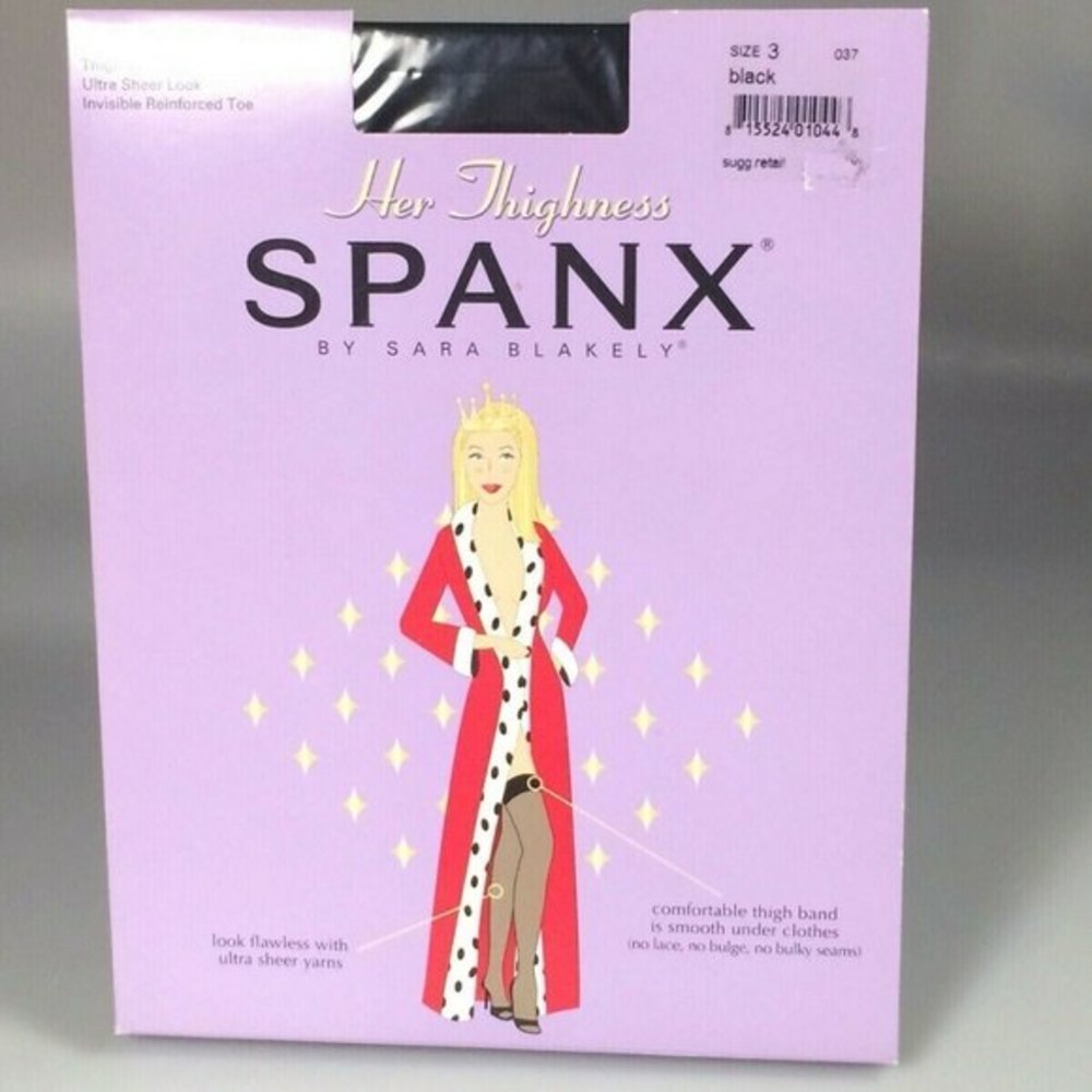 Spanx Thigh High Stockings Black SIZE 3 Her Thighn